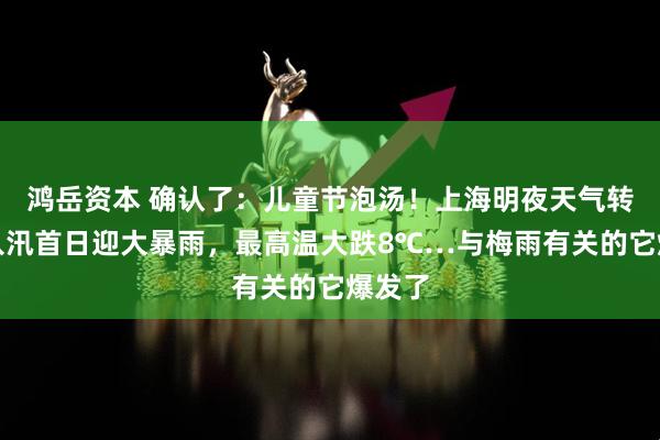 鸿岳资本 确认了：儿童节泡汤！上海明夜天气转折，入汛首日迎大暴雨，最高温大跌8℃…与梅雨有关的它爆发了