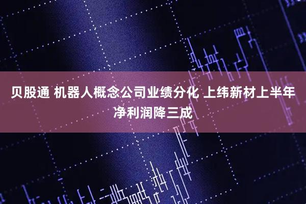 贝股通 机器人概念公司业绩分化 上纬新材上半年净利润降三成