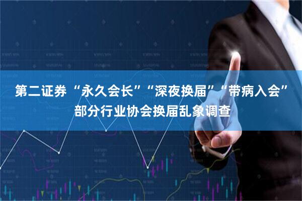 第二证券 “永久会长”“深夜换届”“带病入会” 部分行业协会换届乱象调查