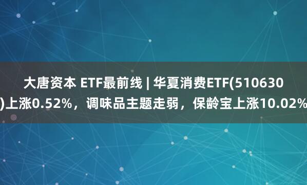 大唐资本 ETF最前线 | 华夏消费ETF(510630)上涨0.52%，调味品主题走弱，保龄宝上涨10.02%